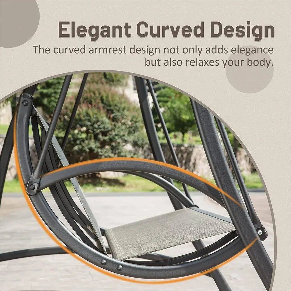product_name# - Patio Chairs - 3-Seat Outdoor Patio Swing Chair with Adjustable Canopy#