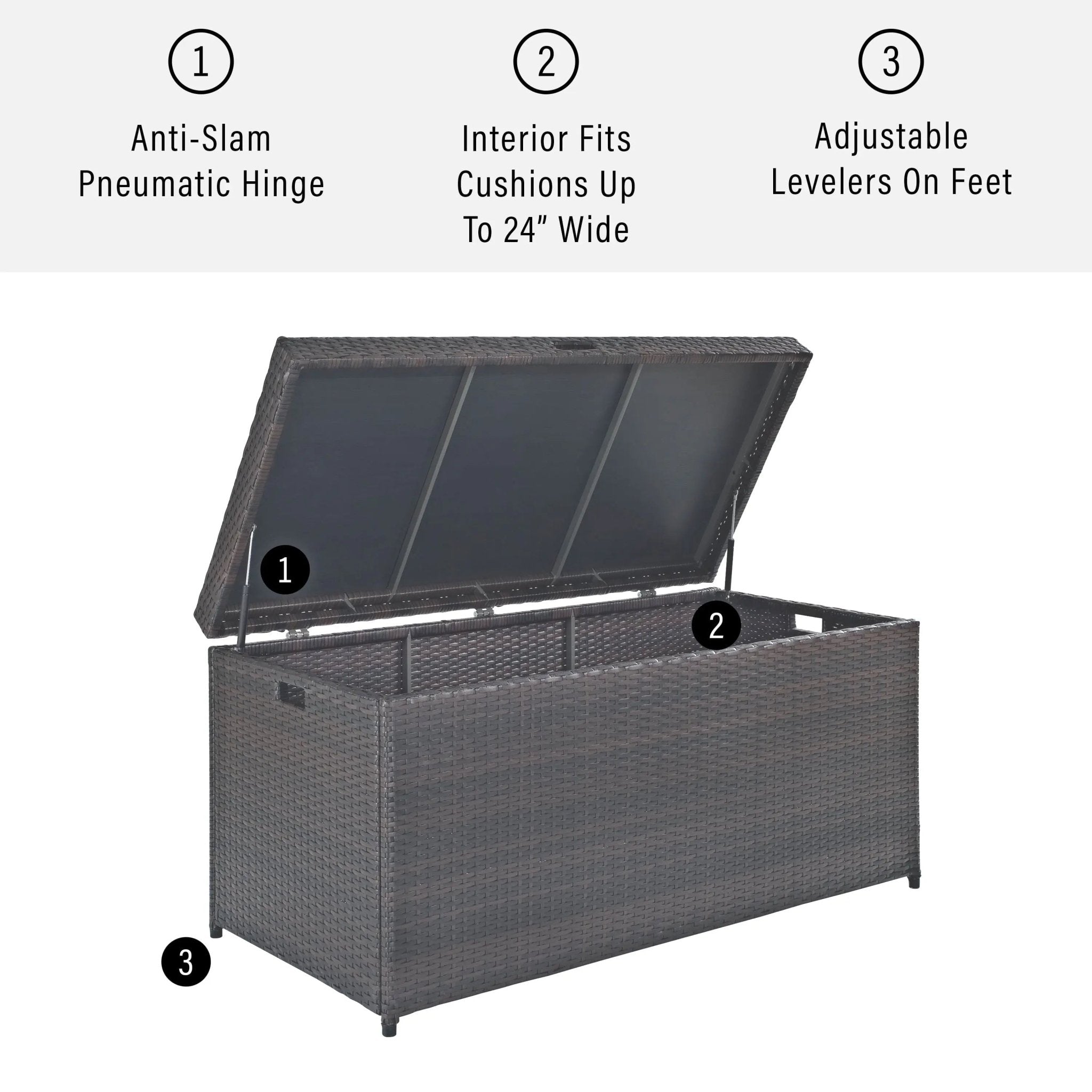 product_name# - Patio Storage - ElvoraELVORA Outdoor Wicker Poolside Storage Box – Premium Patio Cushion & Pool Toy StoragePatio StorageElvora Patio & FurnitureElvora Patio & Furniture705353829697Brown7outdoor storage boxpatio storage boxpoolside storage