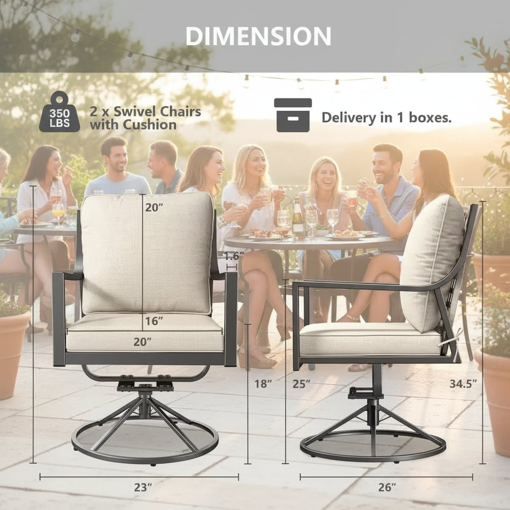 product_name# - Patio Chairs - ElvoraLuxury 4-Piece Swivel Patio Chairs – Cushioned Dining SetPatio ChairsElvora Patio & FurnitureElvora Patio & Furniture7445003172164Default Title4-piece dining setcushioned patio chairsELVORA outdoor chairs8